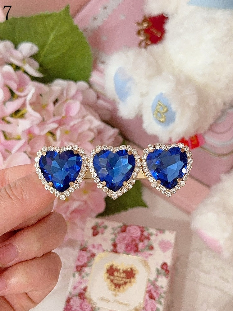 11 Options Rhinestone Heart Hairclip