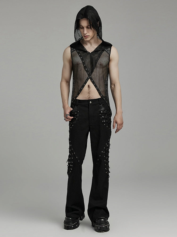 Black Punk Hooded Vest