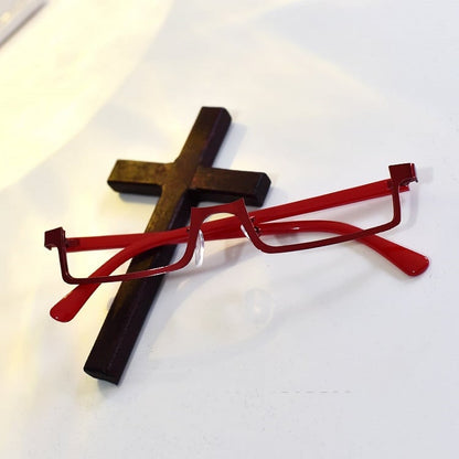 Cyberpunk Wine Red Eyeglass Frame