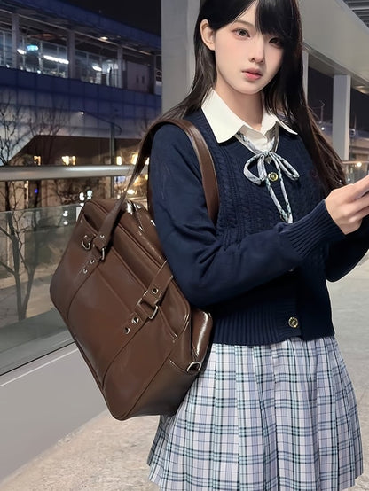 Brown JK Uniform Bag – 3 Ways to Wear: Crossbody, Shoulder, or Hand