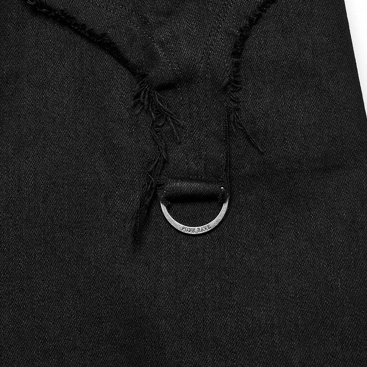 Black Punk Hollow Cross Pants