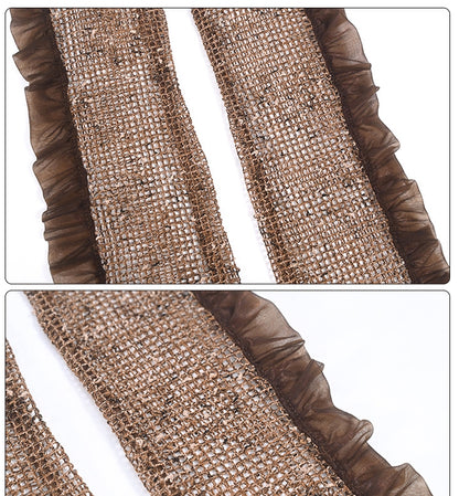 Wasteland Punk Summer Mesh Sleeves with Ruffles