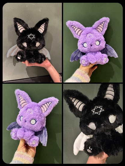 Black and Gray Gothic Bat Plushie