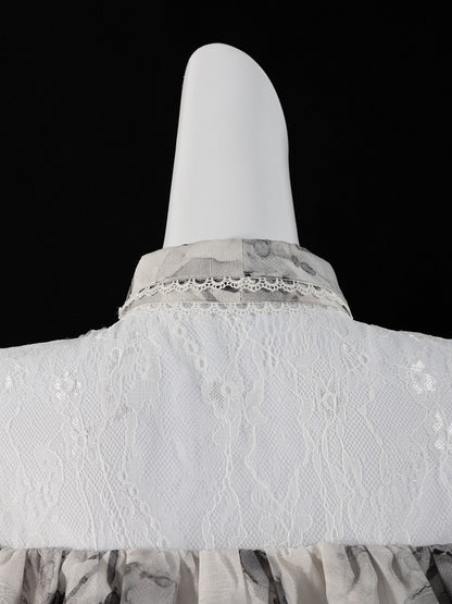 Jirai Kei Dress Work-Ready Elegant Floral Print Dress