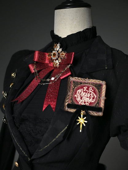 Black / Red / Dark Blue Bowtie Brooch