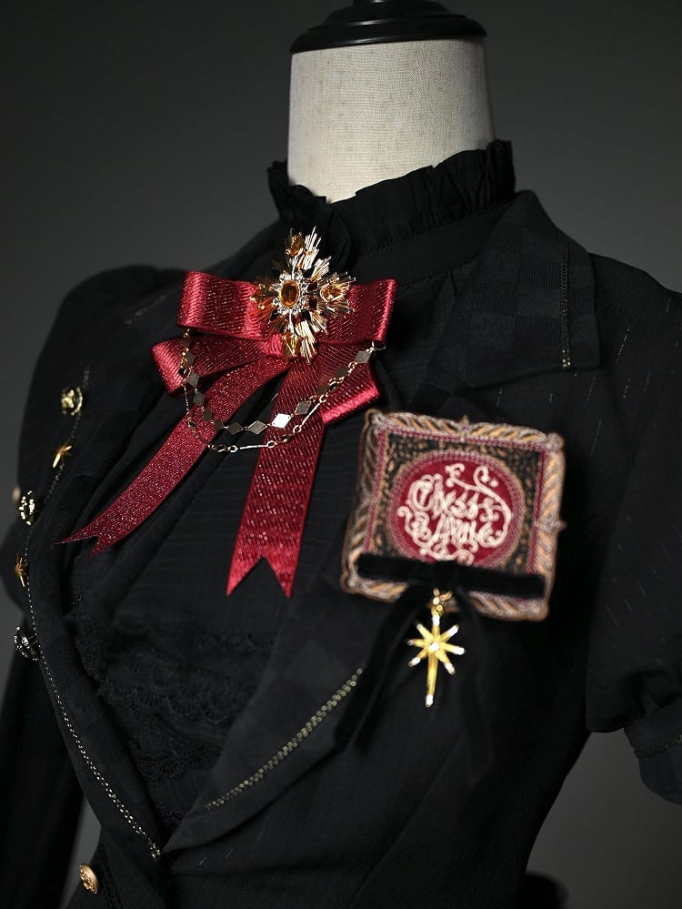 Black / Red / Dark Blue Bowtie Brooch