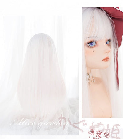 Snow White Long Straight Synthetic Wig