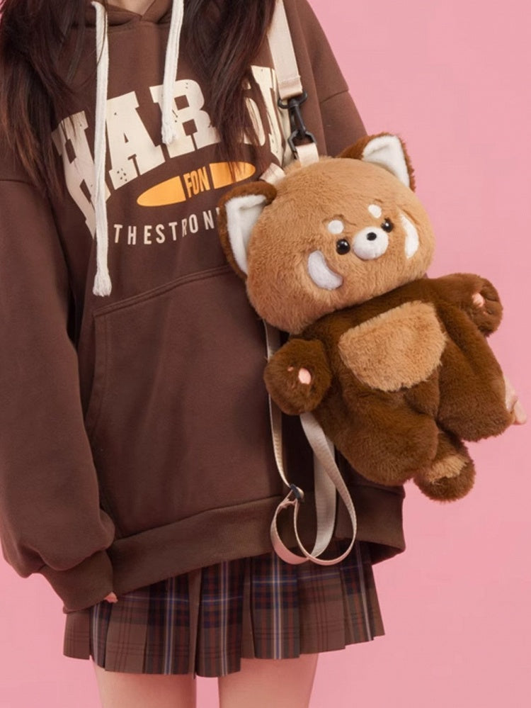 Brown 35cm/50cm Plush Red Panda Backpack Detachable Shoulder Straps