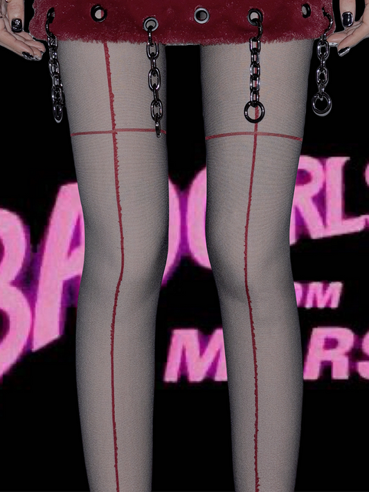 Y2K Black Semi-sheer Stockings