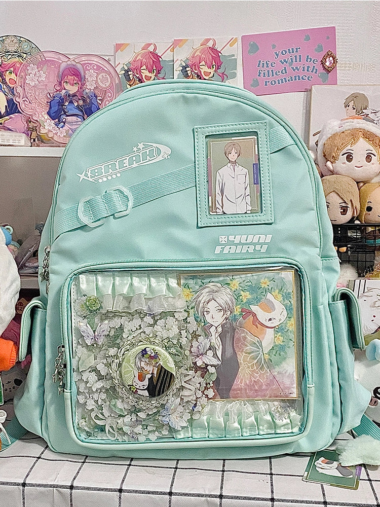 Large Capacity Daily Star Decoration Green Ita Backpack - Comes with Adjustable Strap