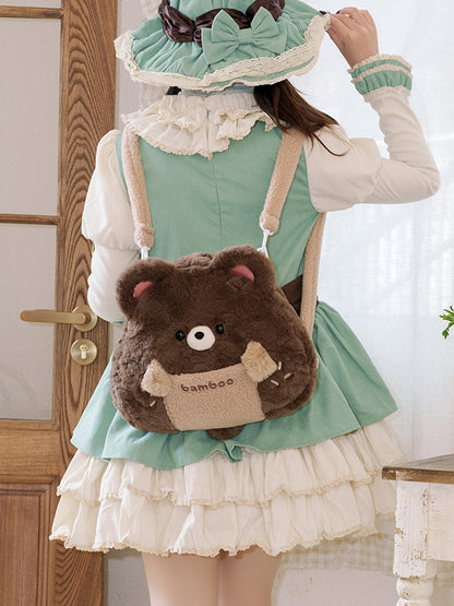 Brown Plush Cute Bear Backpack