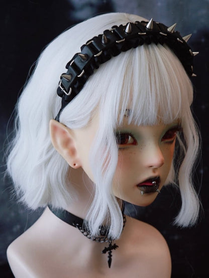 Black Gothic Studs Design Ruffled KC