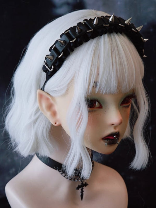 Black Gothic Studs Design Ruffled KC