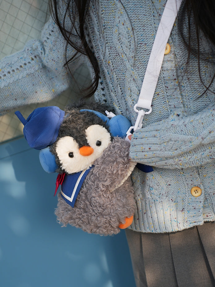 Blue Bowknot Decorated Sailor Collar + Blue Hat Middle/Large Size