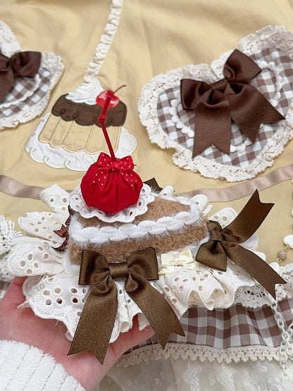 3 Color Options Lace Trim Bowknot Details Cherry Cake Mini Hat