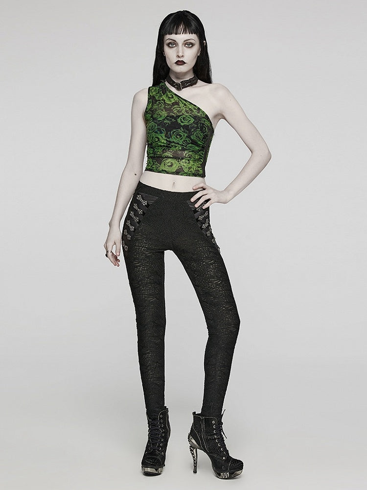 Black Goth Texture Leggings