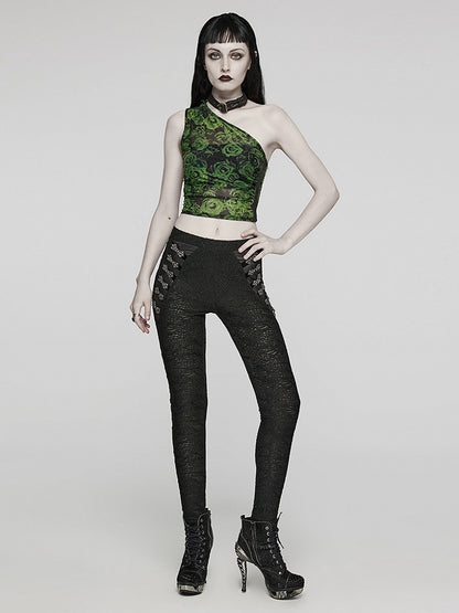 Black Goth Texture Leggings