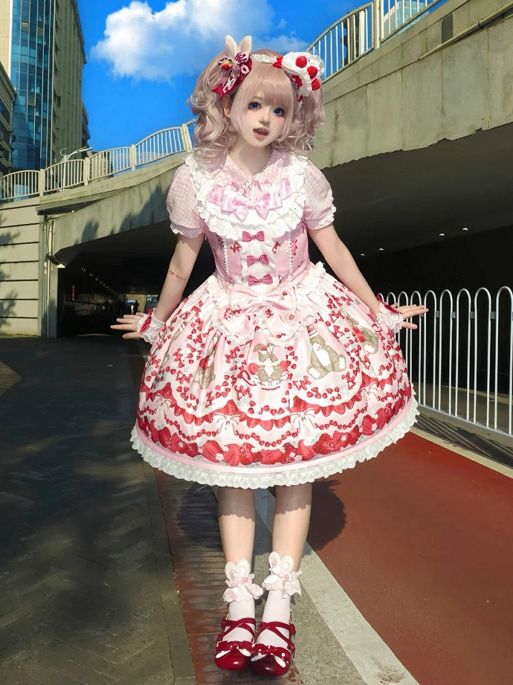 Red Bowknot White Lace Wrist Cuffs