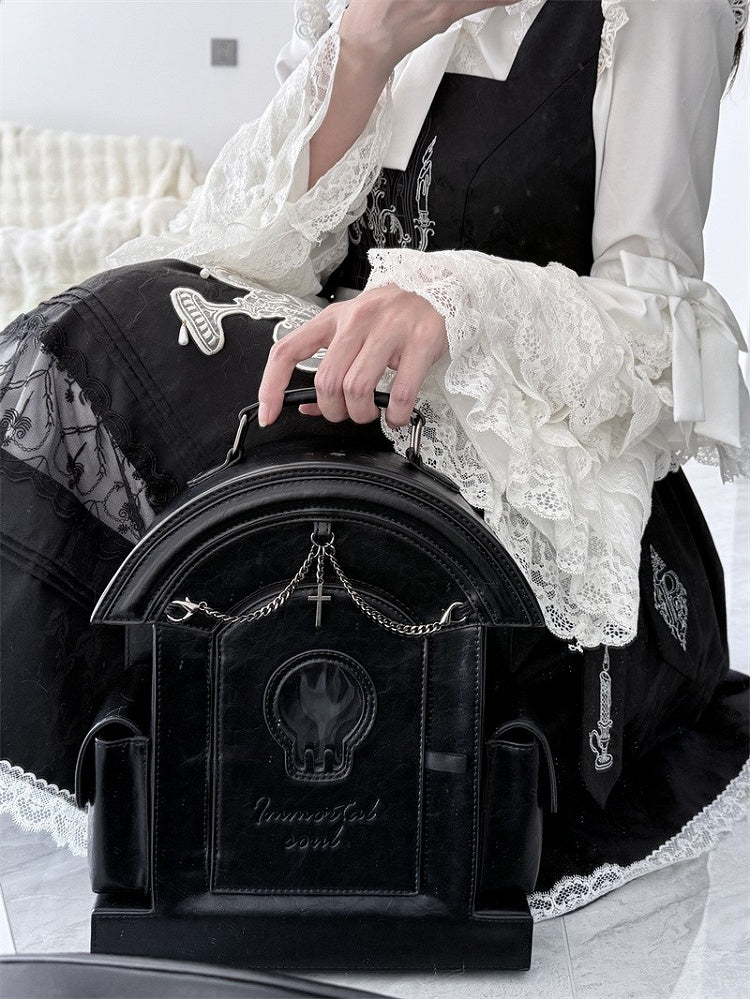 Gothic Black Gravestone-Shaped Ita Backpack