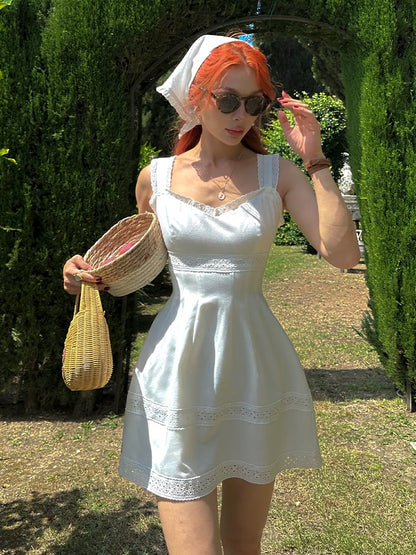 Vintage White Sleeveless Dress
