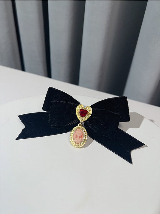 6 Color Options Accessory Charm Heart Decorated Bow Tie