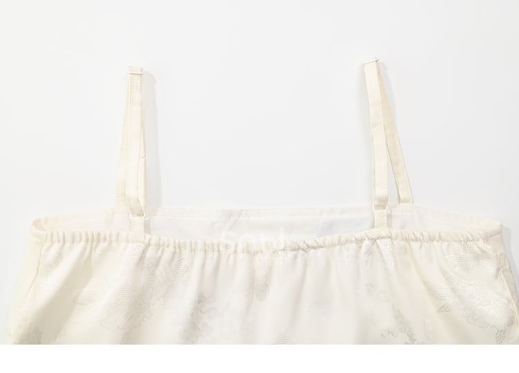 Floral and Bird Embroidery Apricot Cami Top