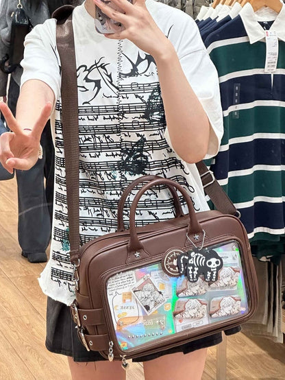 Kitty Decorated Large Capacity Crossbody Ita Bag White/Silver/Brown/Black/Blue/Yellow