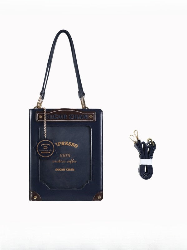 Blue&Brown Letter Decorated Ita Bag