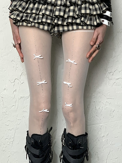 Y2K Bowknot Tights 4 Color Options