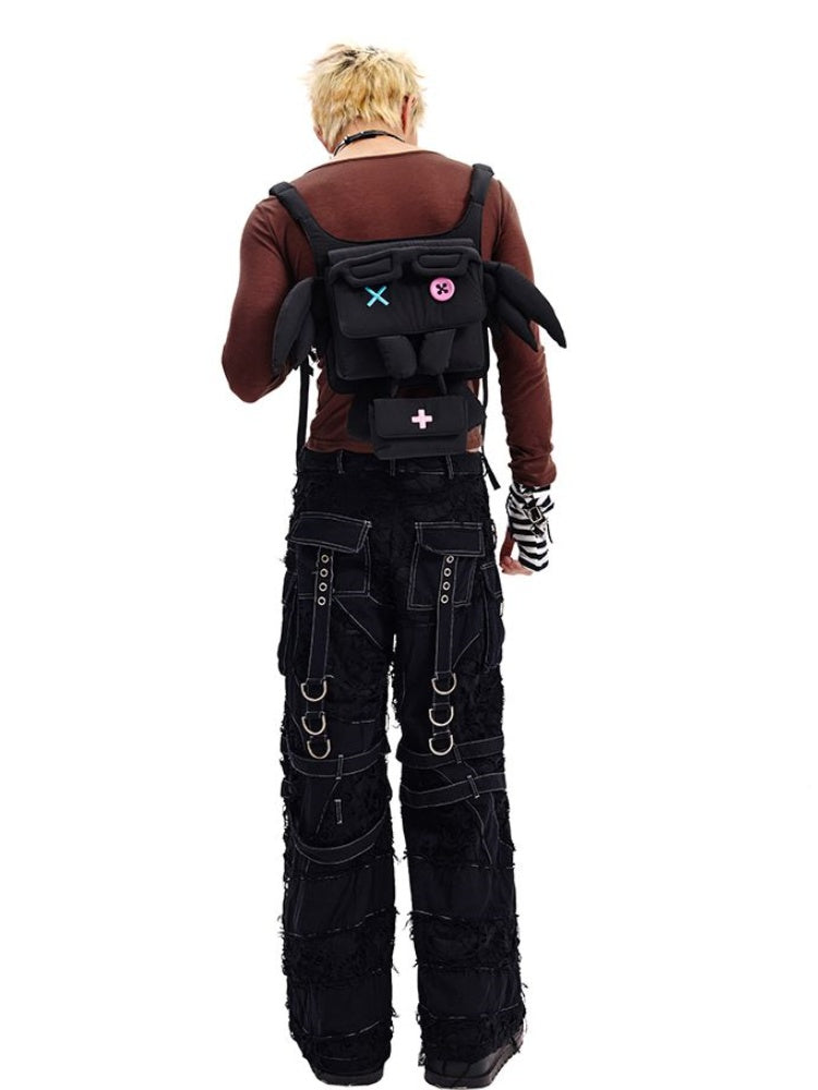 Black/White Yumi Kawaii Cross Elf Wings Bag