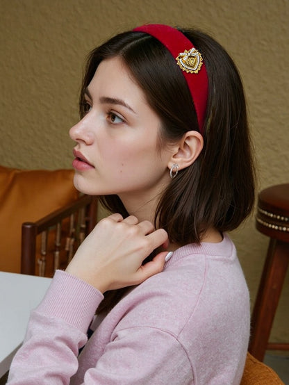 Red/Black Beaded Heart Decorated KC