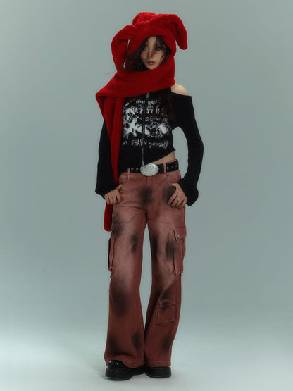 Punk Black Halter Neck Slim Fit Knit Top Cutout Shoulder