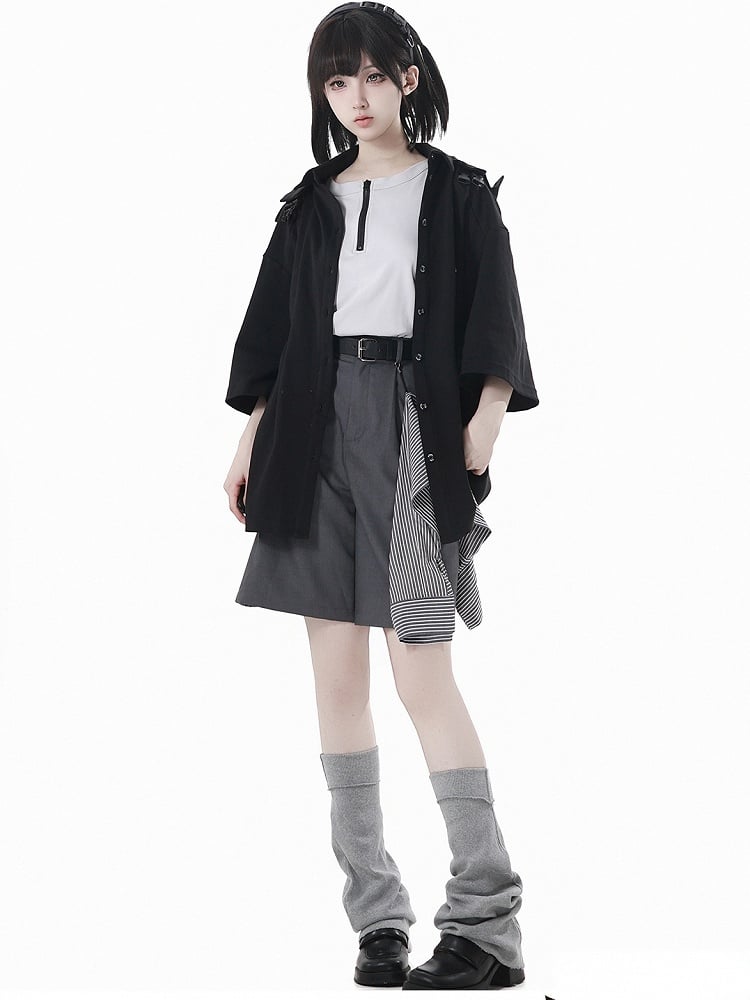 Apricot Zipper Neckline Techwear Tank Top