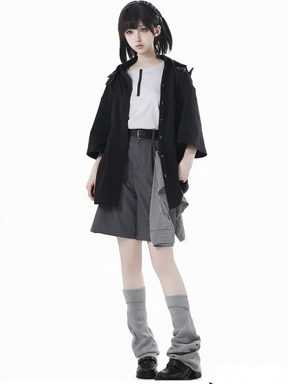 Apricot Zipper Neckline Techwear Tank Top