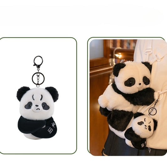 Cute Panda Plush Backpack/Crossbody Bag + Panda Keychain