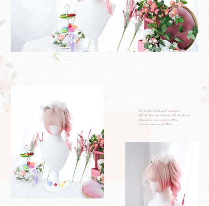 Mid-length Gradient Double Ponytail Curly Synthetic Wig