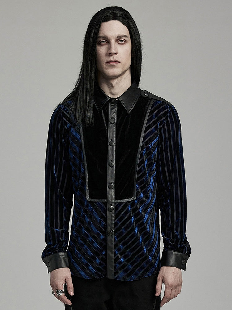 Black and Blue Military Men's Shirt