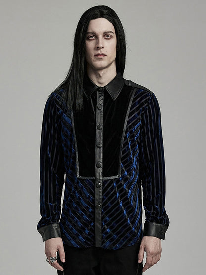 Black and Blue Military Men's Shirt