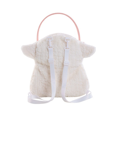 White Cute Lamb-shaped Plush Backpack Middle/Large Size