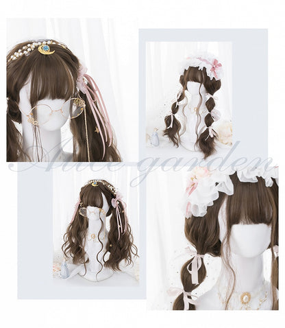 Thin Rattan Long curly Egg Roll Synthetic Wig
