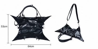 Gothic Punk Black Foldable Four-pointed Star PU Bag