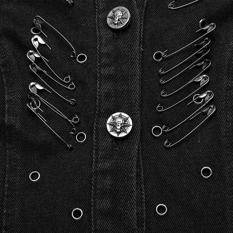 Black Punk Decayed Long Vest