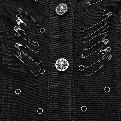 Black Punk Decayed Long Vest