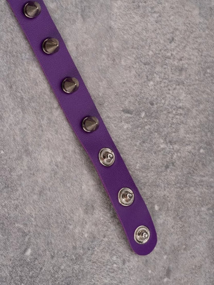 Purple Gothic Cross Pendant Studs Details Heart Choker