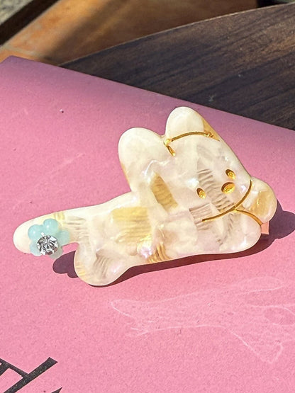 4 Color Options Rhinestone Decorated Puppy Hairclip