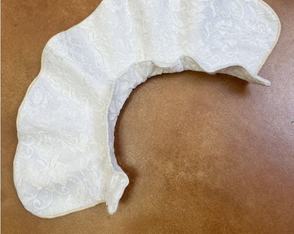 Snow White Full Set- Blue Boned Corset + Golden Skirt + Lace Collar + Red Bow Hairclip