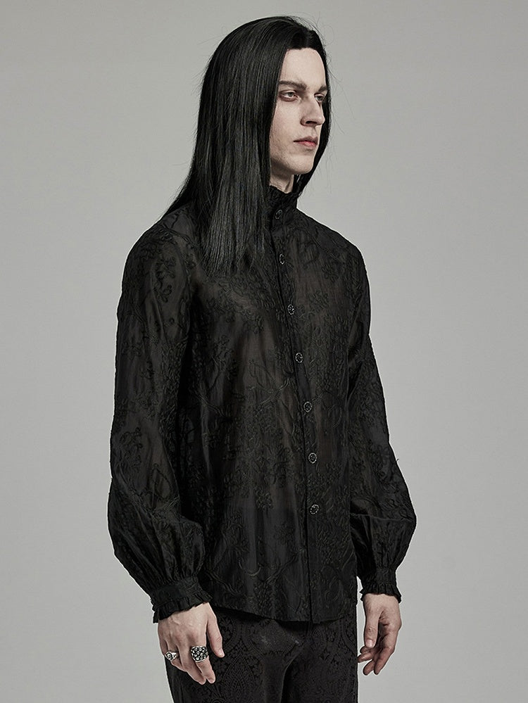 Goth Men's Embroidered Shirt