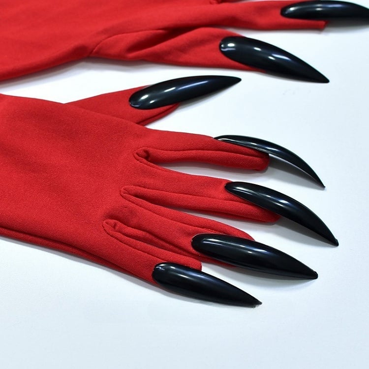Red Steampunk Gothic Gloves