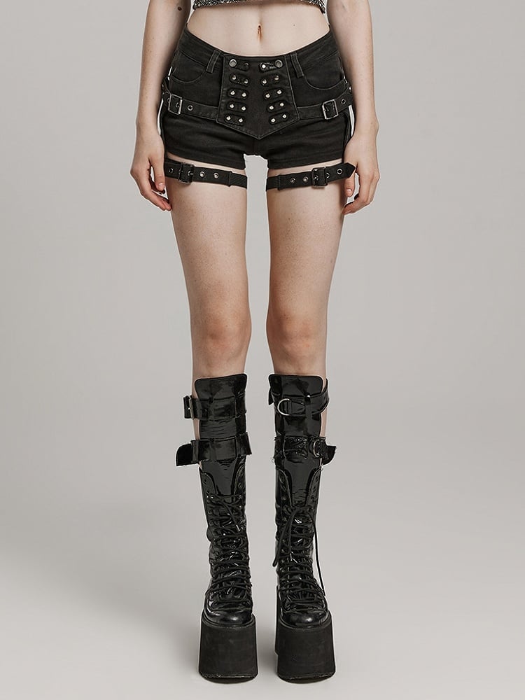 Black Stretch Tight Shorts