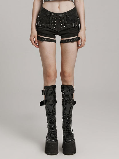 Black Stretch Tight Shorts